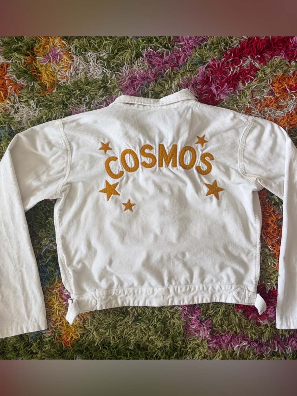 White 'COSMOS' Star Graphic Long Sleeve Top